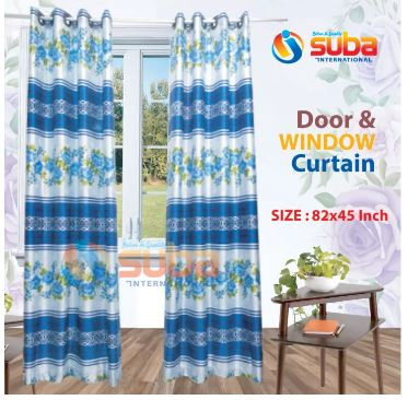 Synthetic Curtain Door and Window Porda- ( 4 kuchi -1pis) Color Multicolor from -Suba International,