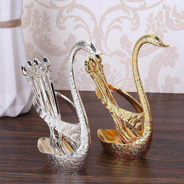 Swan 6 Pieces Spoon Set Holder