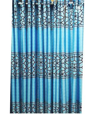 Synthetic Silk Curtain- Red, Maroon, Golden and White From Suba International