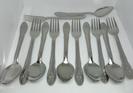 Stainless Steel Fork & Table Spoon Set - 12 Pieces