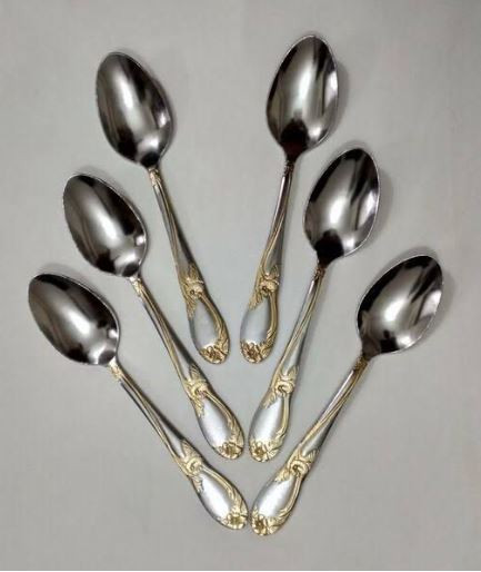 6 Pieces Stainless Steel Spoon Set - Multi Design