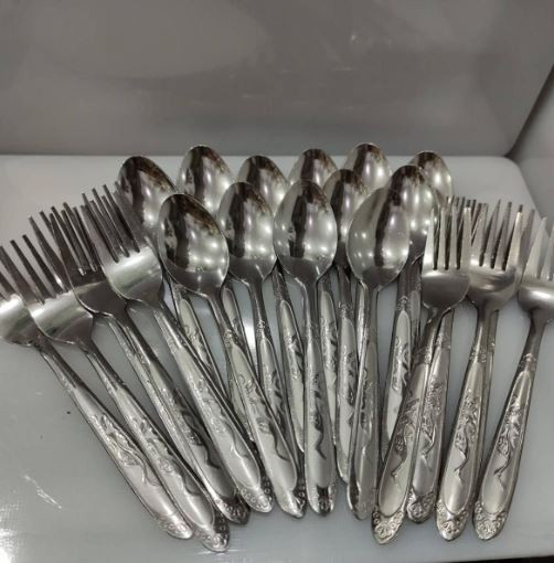 Fork & Table Spoon Set - 24 Pieces Tea+ Kata (Sweet Misty) Spoon Set 24p Stain