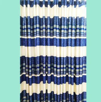 Synthetic Curtain Porda Color white Blue, white from Suba International