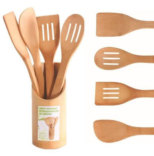 Wooden Kitchen 4 type spoon set tools - 4 Pieces set